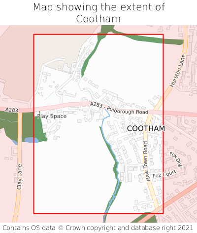 Map showing extent of Cootham as bounding box