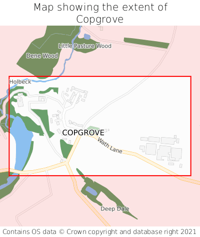 Map showing extent of Copgrove as bounding box