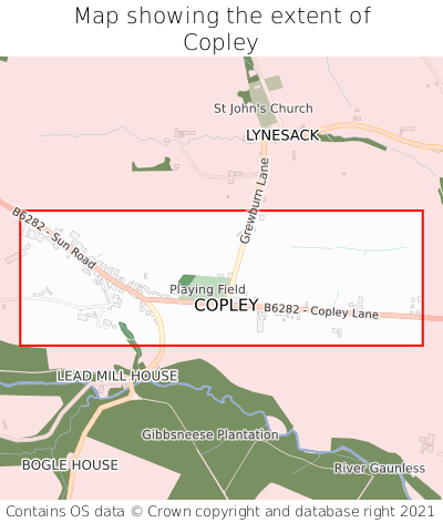 Map showing extent of Copley as bounding box