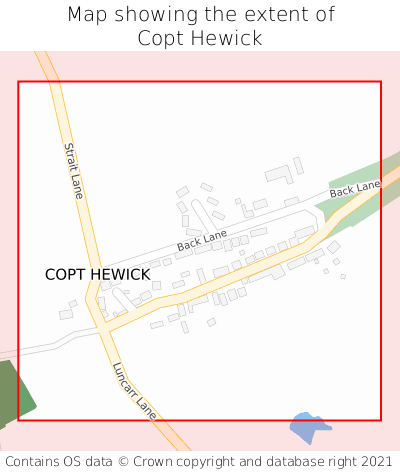 Map showing extent of Copt Hewick as bounding box