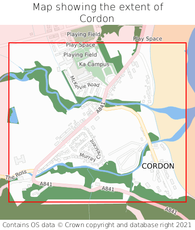 Map showing extent of Cordon as bounding box