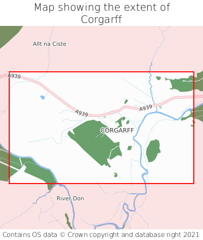 Map showing extent of Corgarff as bounding box
