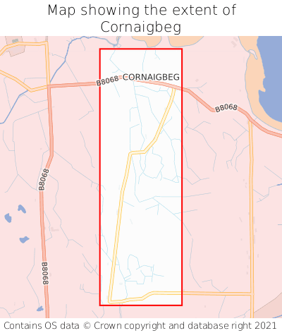 Map showing extent of Cornaigbeg as bounding box