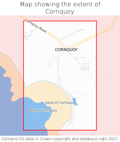 Map showing extent of Cornquoy as bounding box