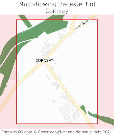 Map showing extent of Cornsay as bounding box