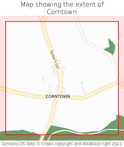 Map showing extent of Corntown as bounding box