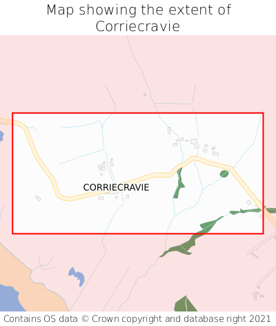 Map showing extent of Corriecravie as bounding box