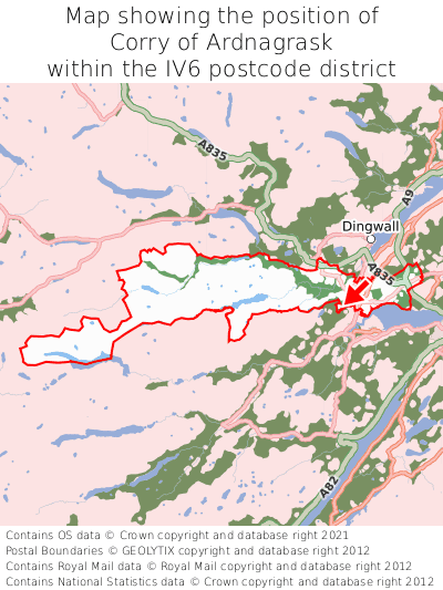 Map showing location of Corry of Ardnagrask within IV6