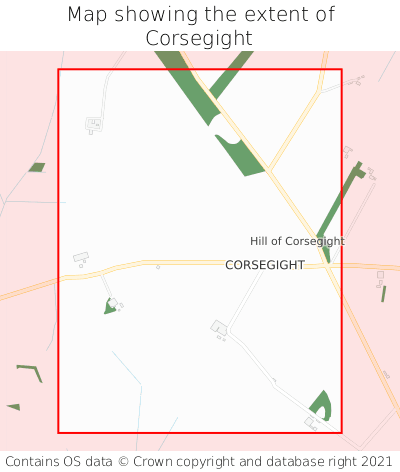 Map showing extent of Corsegight as bounding box