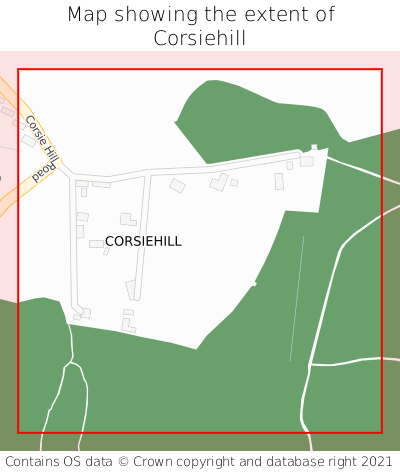 Map showing extent of Corsiehill as bounding box