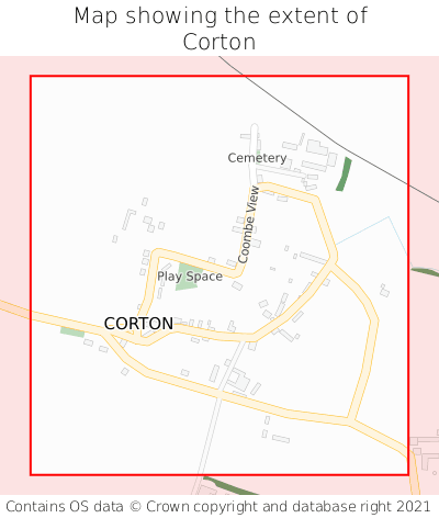 Map showing extent of Corton as bounding box