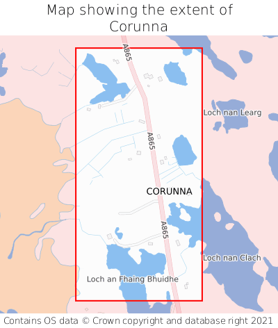 Map showing extent of Corunna as bounding box
