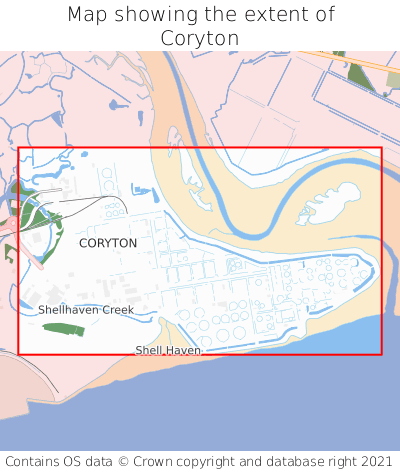 Map showing extent of Coryton as bounding box