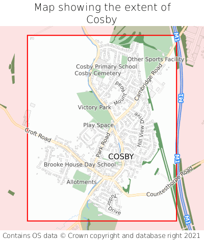 Map showing extent of Cosby as bounding box