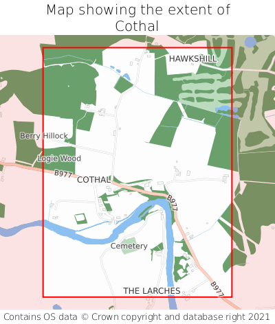 Map showing extent of Cothal as bounding box