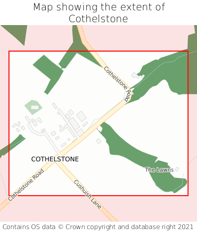 Map showing extent of Cothelstone as bounding box