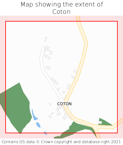 Map showing extent of Coton as bounding box