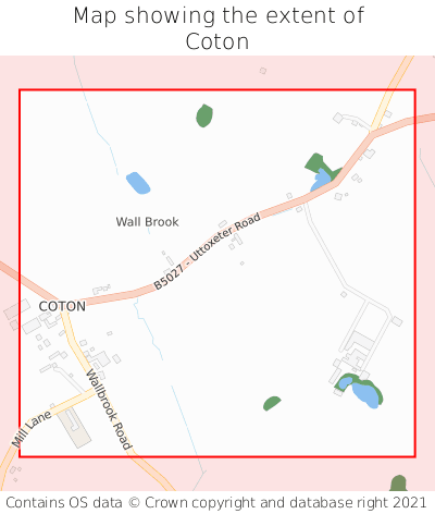 Map showing extent of Coton as bounding box