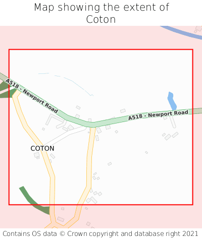 Map showing extent of Coton as bounding box