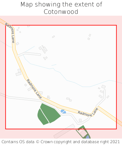 Map showing extent of Cotonwood as bounding box