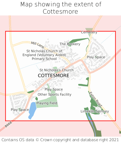 Map showing extent of Cottesmore as bounding box