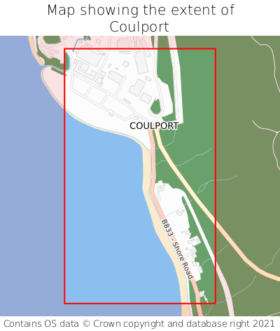 Map showing extent of Coulport as bounding box