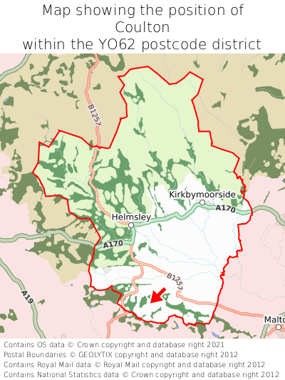 Map showing location of Coulton within YO62