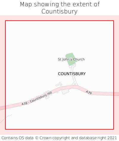 Map showing extent of Countisbury as bounding box