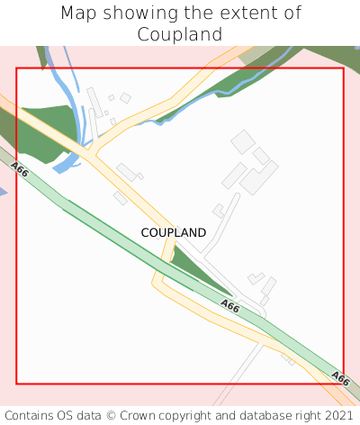 Map showing extent of Coupland as bounding box