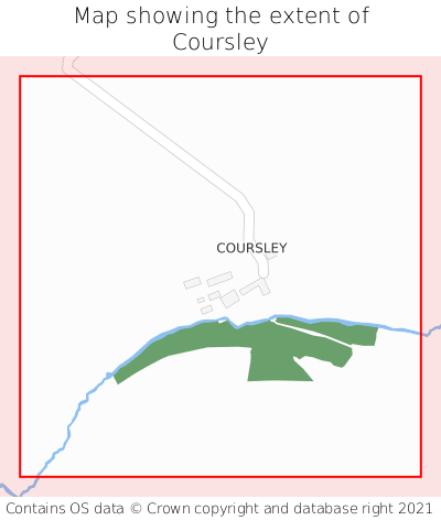 Map showing extent of Coursley as bounding box