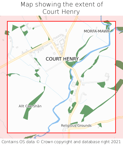 Map showing extent of Court Henry as bounding box