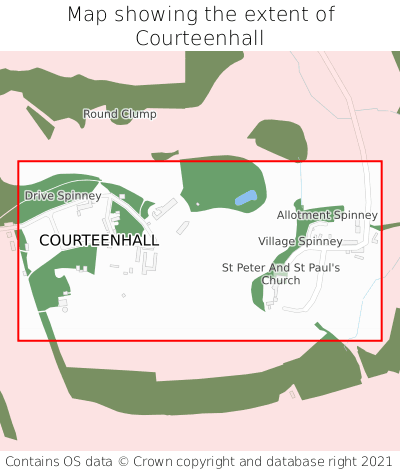 Map showing extent of Courteenhall as bounding box