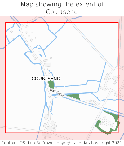 Map showing extent of Courtsend as bounding box