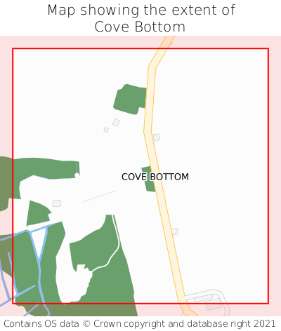 Map showing extent of Cove Bottom as bounding box