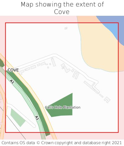 Map showing extent of Cove as bounding box
