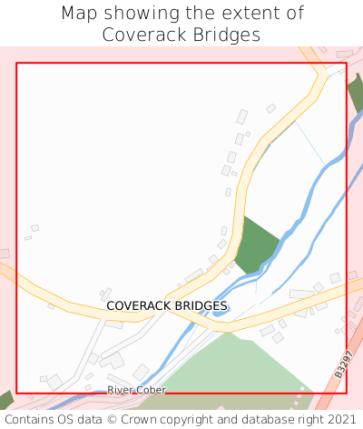 Map showing extent of Coverack Bridges as bounding box