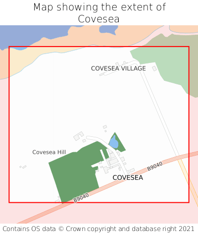 Map showing extent of Covesea as bounding box