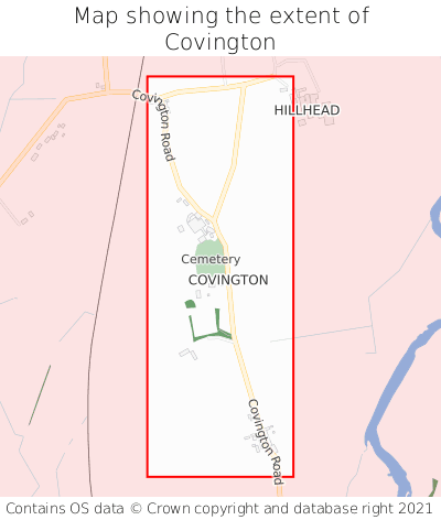 Map showing extent of Covington as bounding box