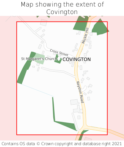 Map showing extent of Covington as bounding box
