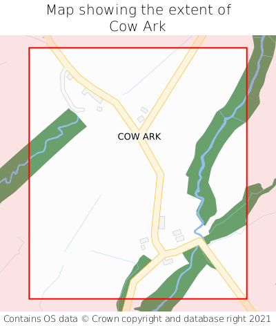 Map showing extent of Cow Ark as bounding box