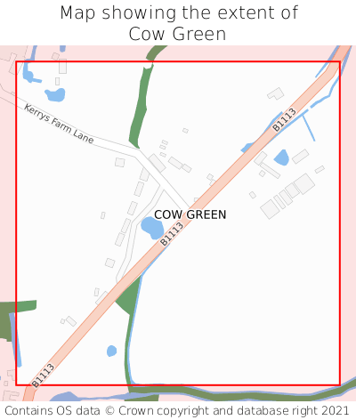 Map showing extent of Cow Green as bounding box