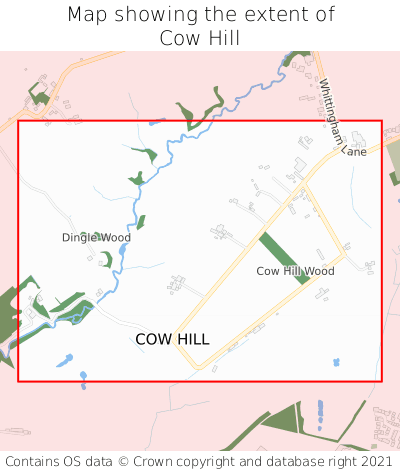 Map showing extent of Cow Hill as bounding box