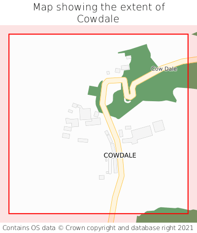 Map showing extent of Cowdale as bounding box