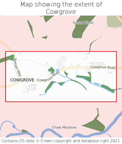 Map showing extent of Cowgrove as bounding box