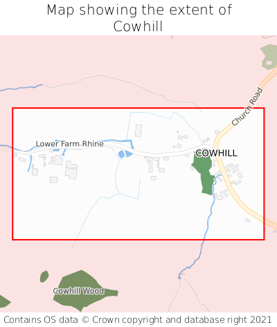 Map showing extent of Cowhill as bounding box