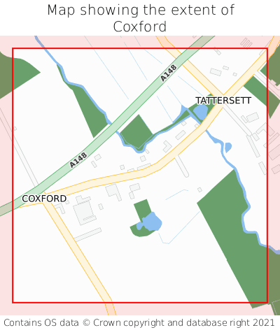 Map showing extent of Coxford as bounding box