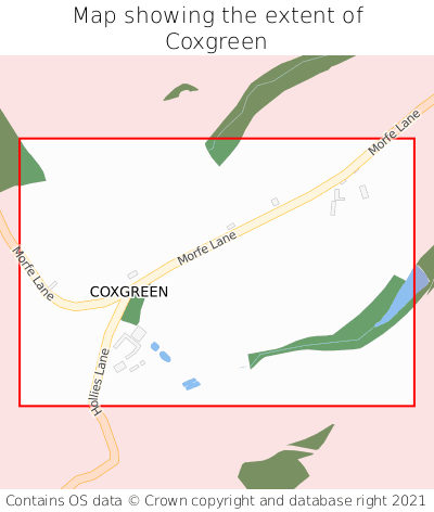 Map showing extent of Coxgreen as bounding box