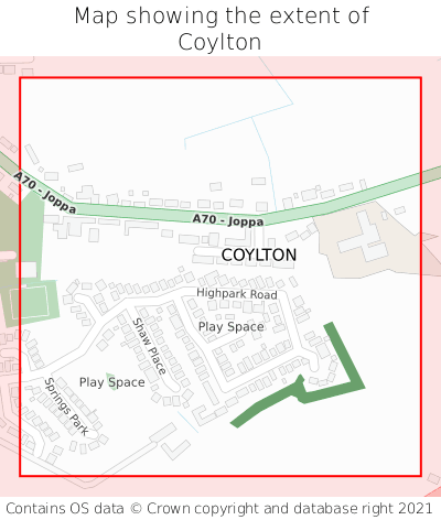 Map showing extent of Coylton as bounding box
