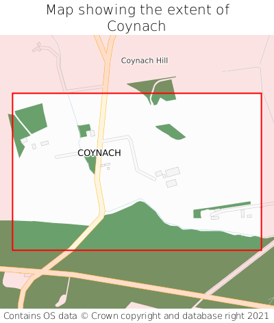 Map showing extent of Coynach as bounding box
