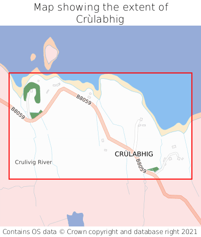 Map showing extent of Crùlabhig as bounding box